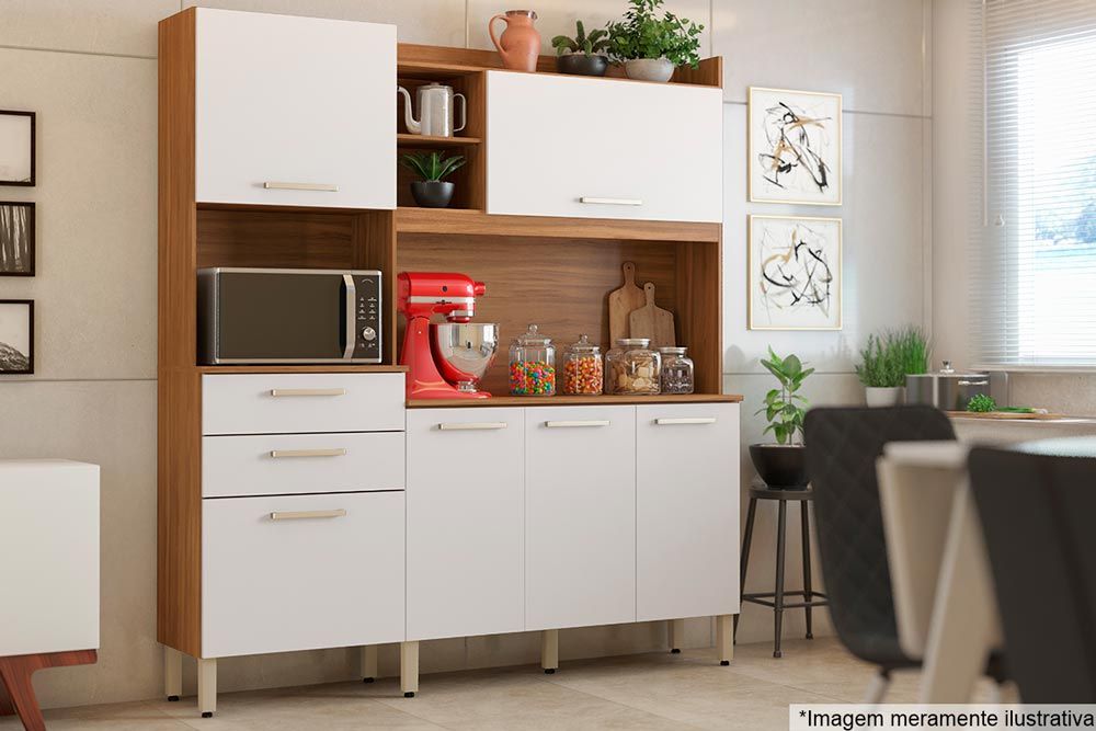 Cozinha Compacta Demóbile Select c/6 Portas e 2 Gavetas 178x194 Cozinha Compacta Demóbile Select c/6 Portas e 2 Gavetas 178x194