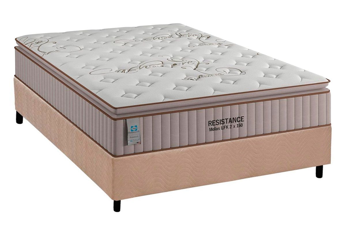 Cama Box CRC +Colchão Molas Resistance Plumatex