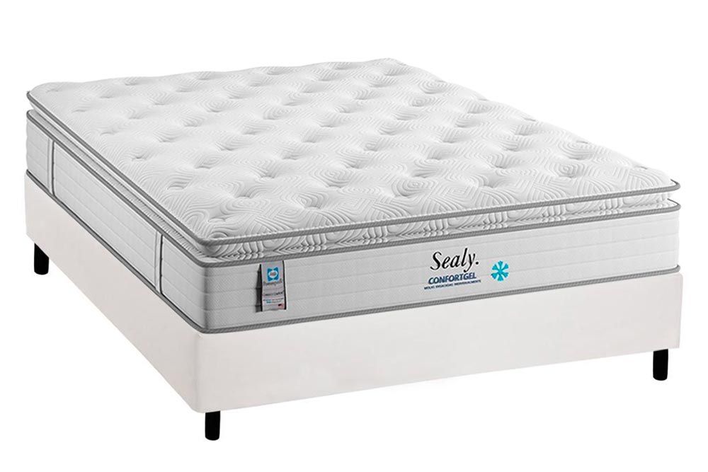 Cama Box CRC +Colchão Molas Confortgel Plumatex
