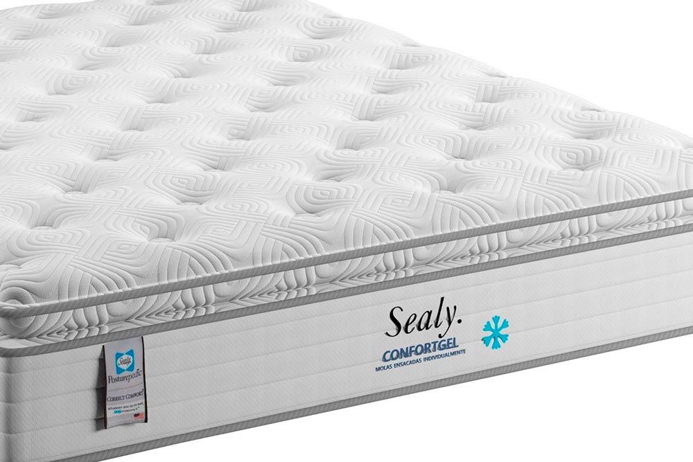 Cama Box Baú CRC +Colchão Molas Confortgel Plumatex