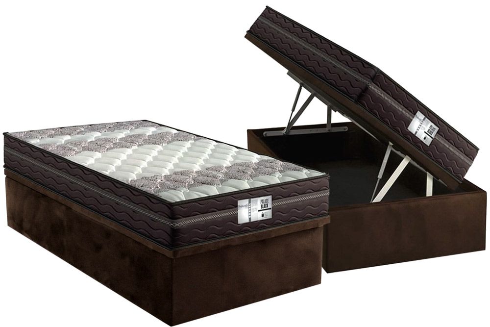 Cama Box Baú CRC +Colchão Molas Palace Probel