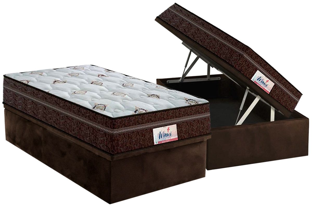 Cama Box Baú CRC +Colchão Molas Miami Probel
