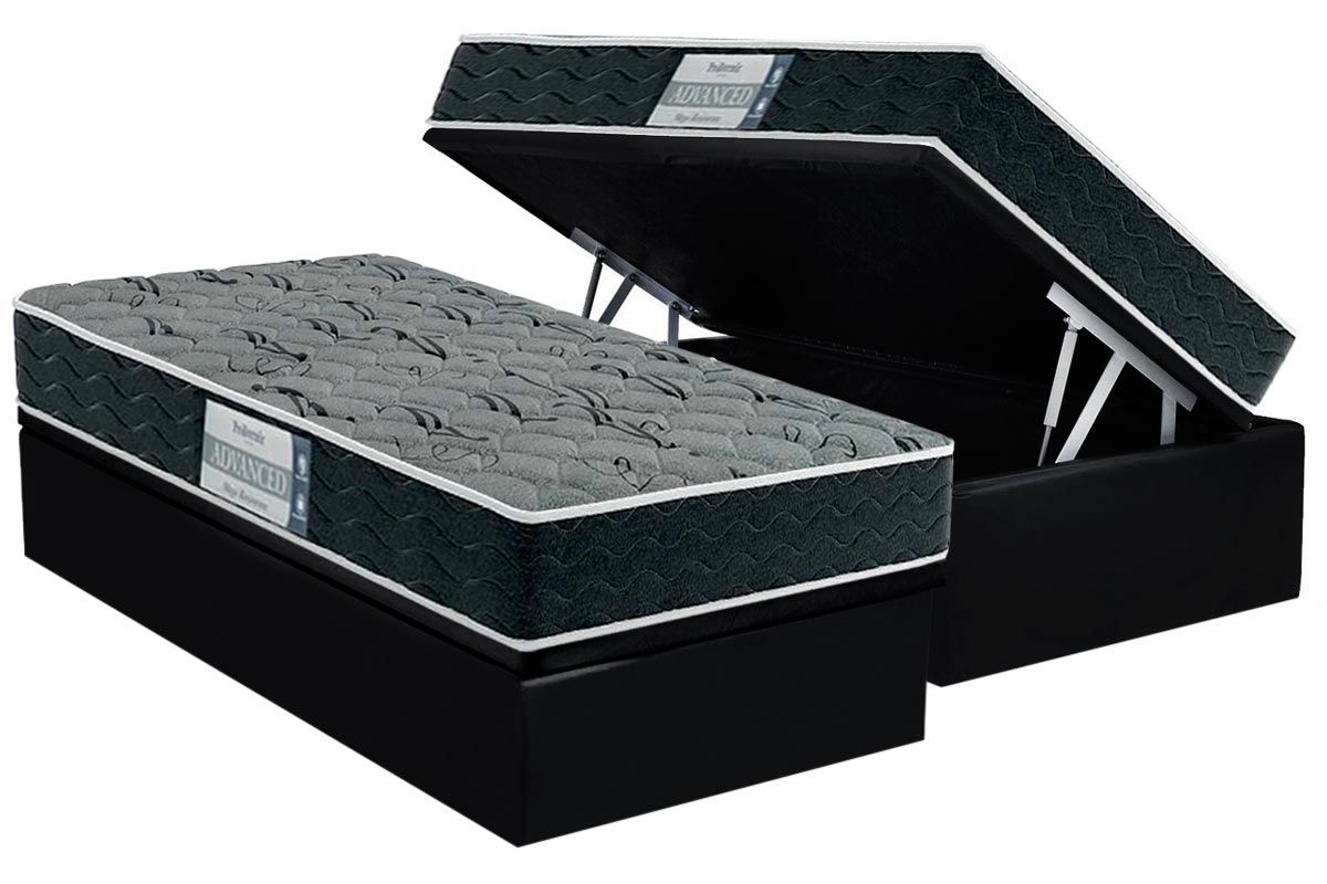 Cama Box Baú CRC +Colchão Espuma D33 Mega Probel