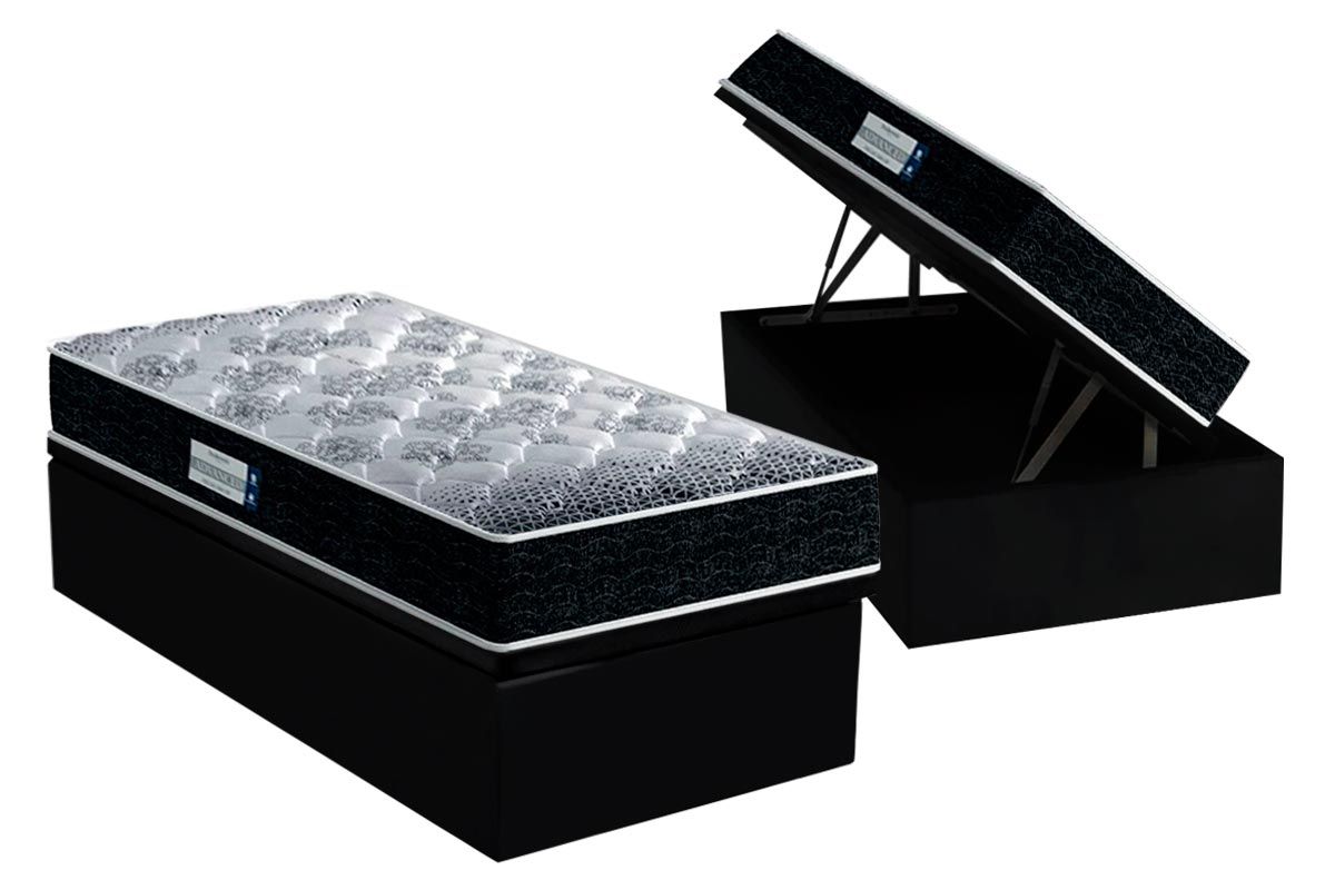 Cama Box Baú CRC +Colchão Ortopédico Tech1500 Probel