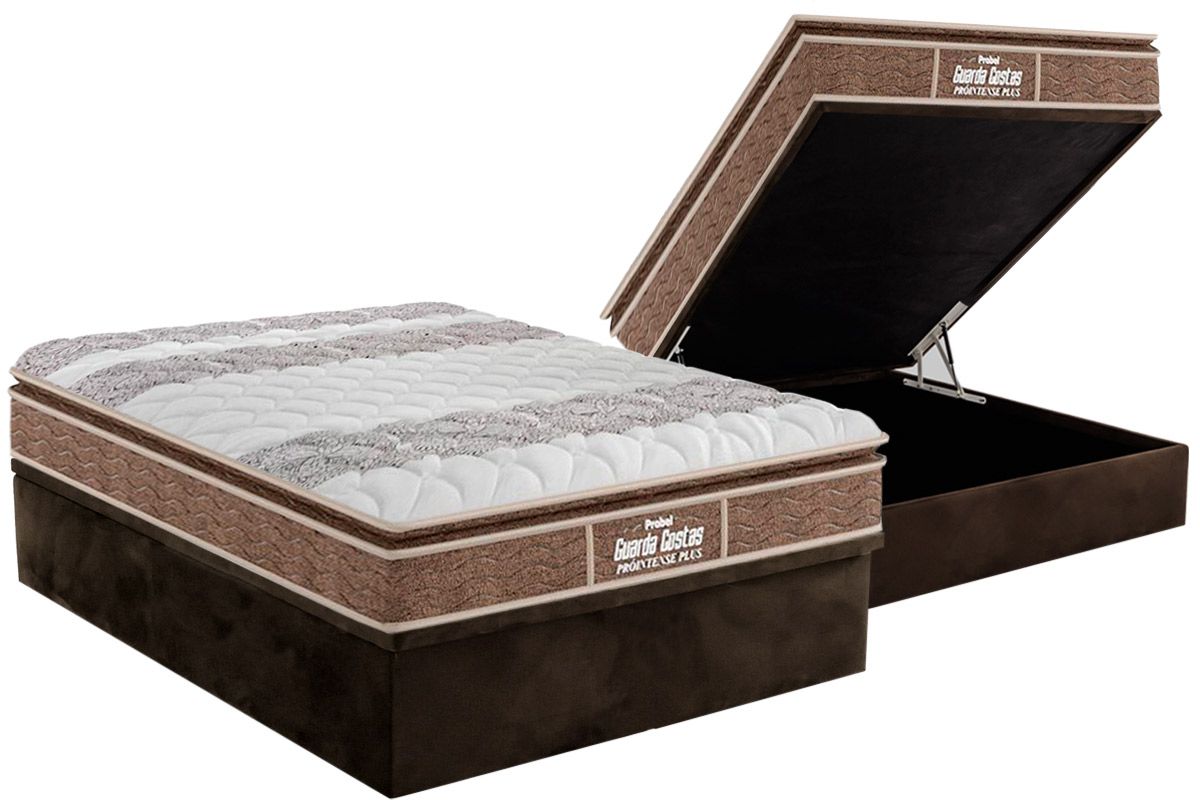 Cama Box Baú CRC +Colchão Ortopédico Intense Probel