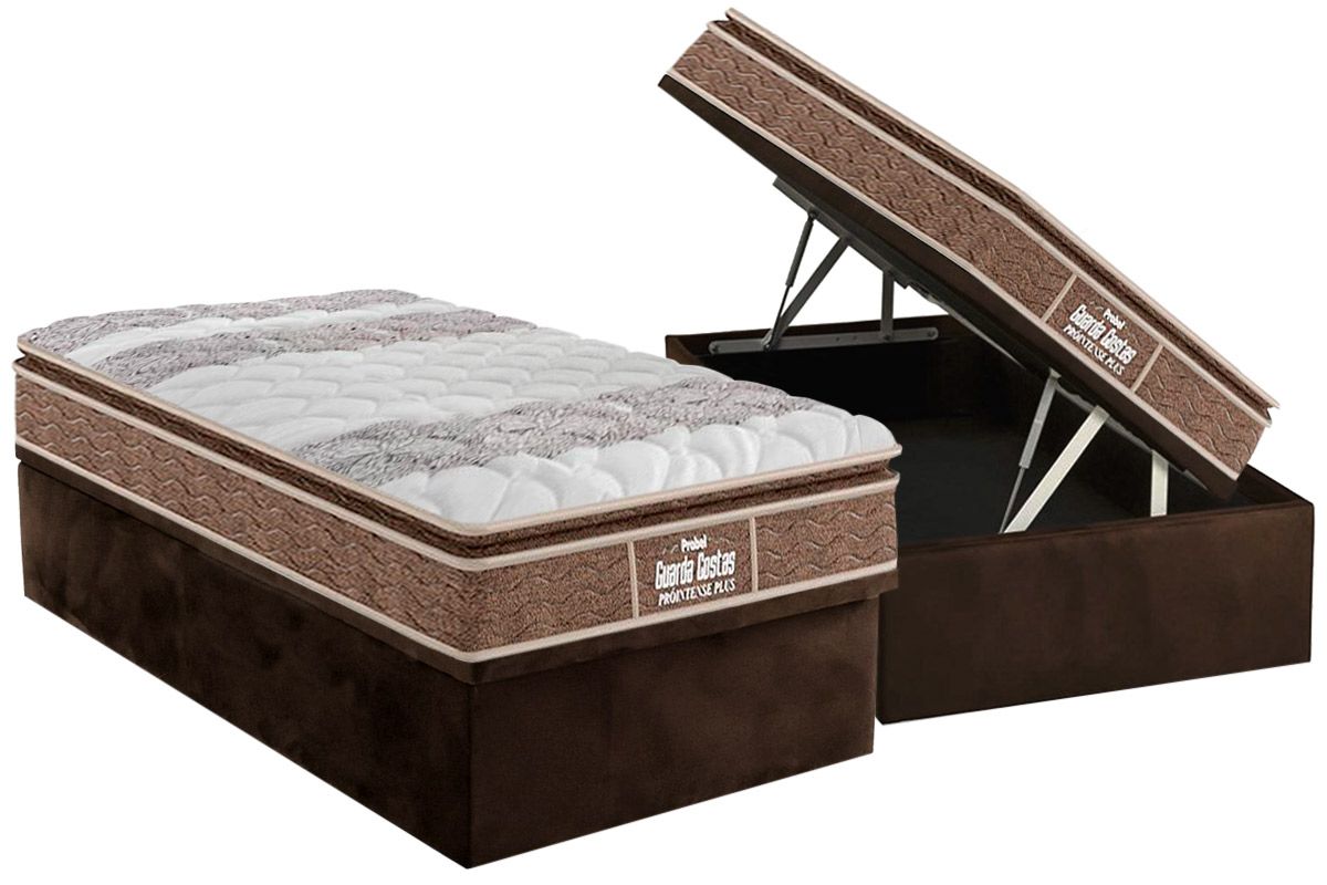 Cama Box Baú CRC +Colchão Ortopédico Intense Probel