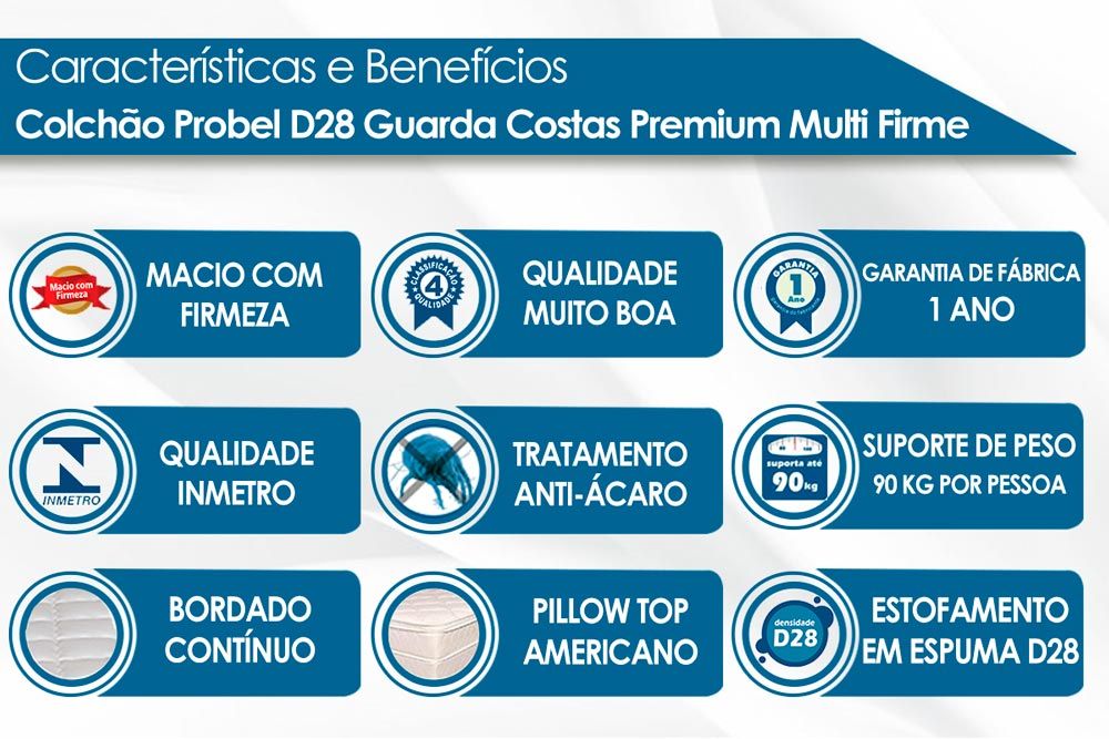 Cama Box Baú CRC +Colchão Espuma D28 Multi Probel