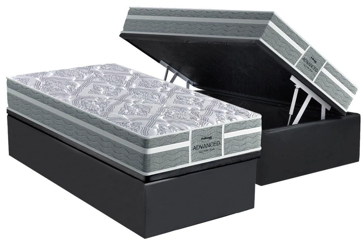 Cama Box Baú CRC +Colchão Ortopédico Tech1000 Probel