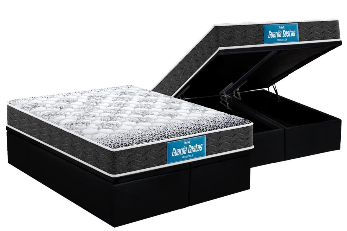 Cama Box Baú CRC +Colchão Ortopédico Middle Probel