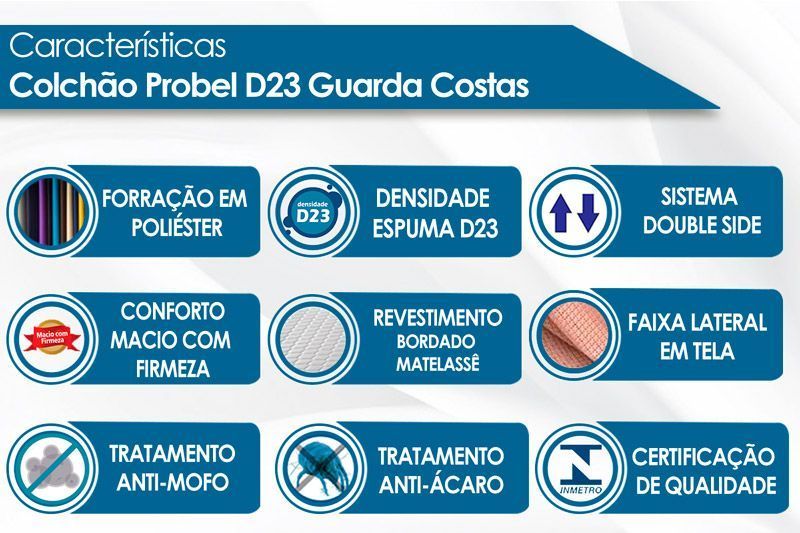 Cama Box Baú CRC +Colchão Espuma D23 Super Probel
