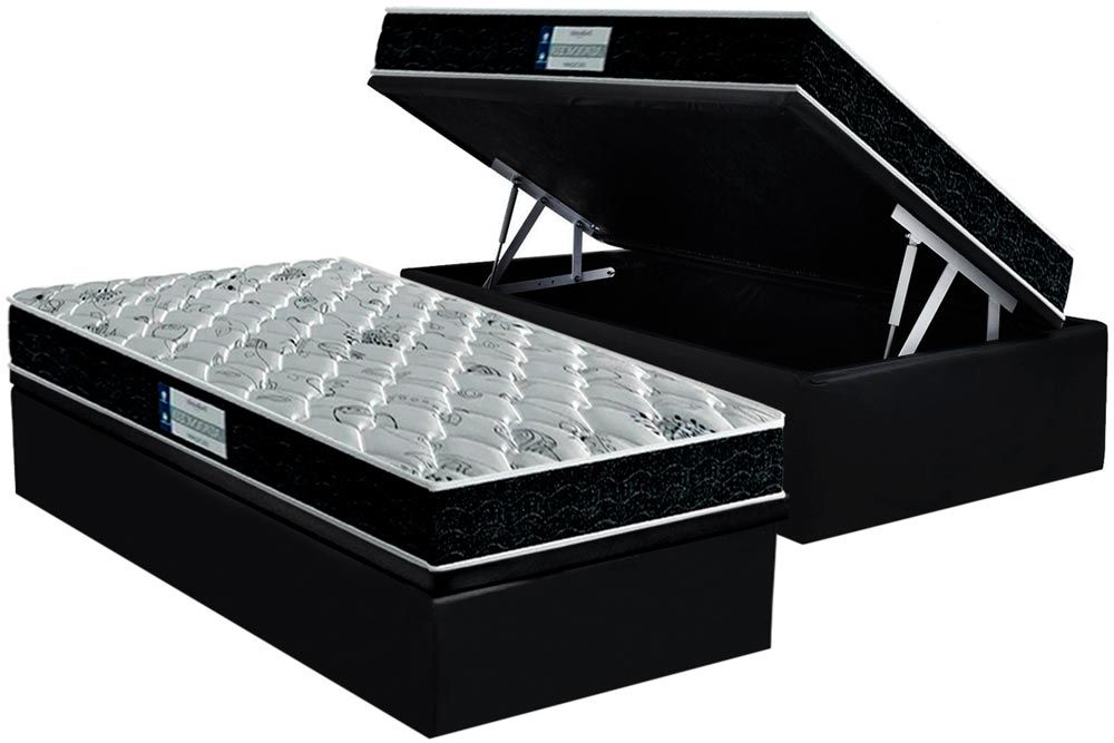 Cama Box Baú CRC +Colchão Ortopédico Tech2000 Probel