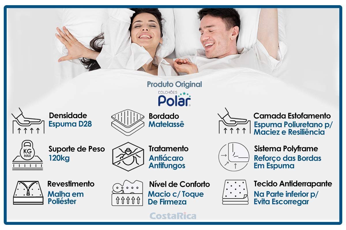 Cama Box CRC +Colchão Ortopédico Orthoface Polar