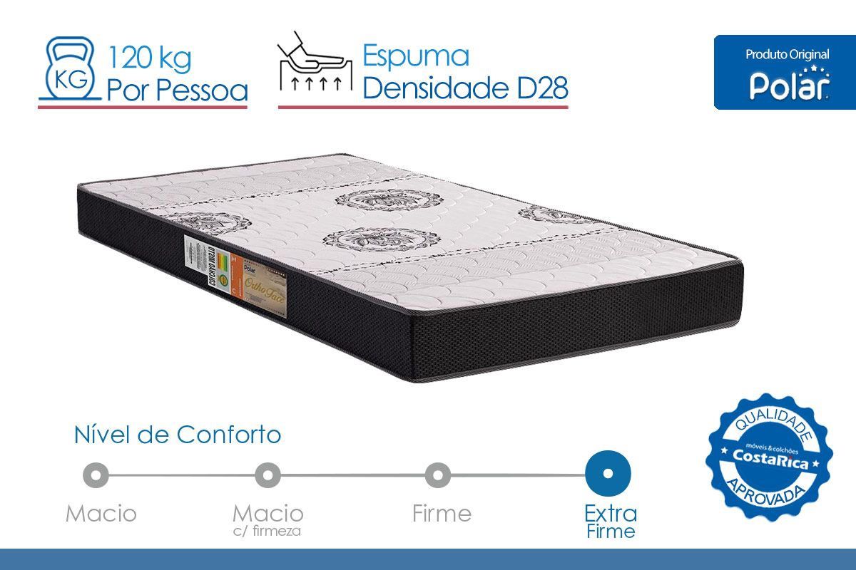 Cama Box Baú CRC +Colchão Ortopédico Orthoface Polar