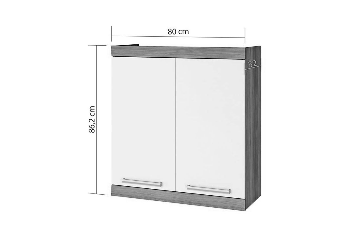 Armário Aéreo Cozinha Nesher Burguesa c/2 Portas 80cm