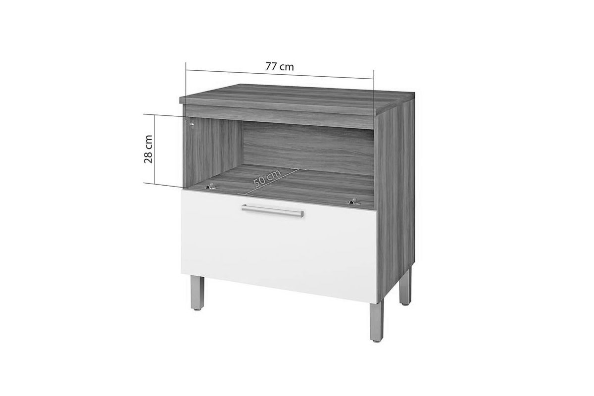 Balcão Cozinha Nesher Burguesa c/1 Porta 1Gav 80cm