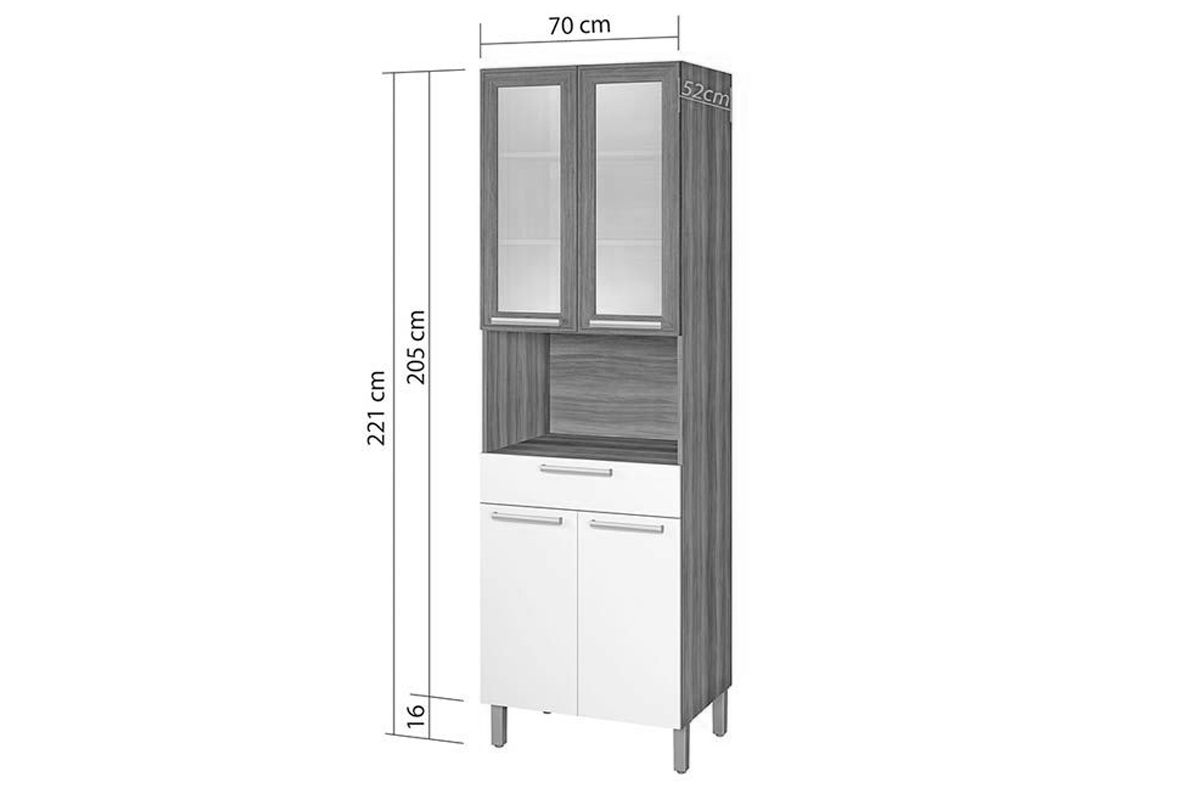 Paneleiro Cozinha Nesher Burguesa c/4 Portas 1Gav 70cm Paneleiro Cozinha Nesher Burguesa c/4 Portas 1Gav 70cm