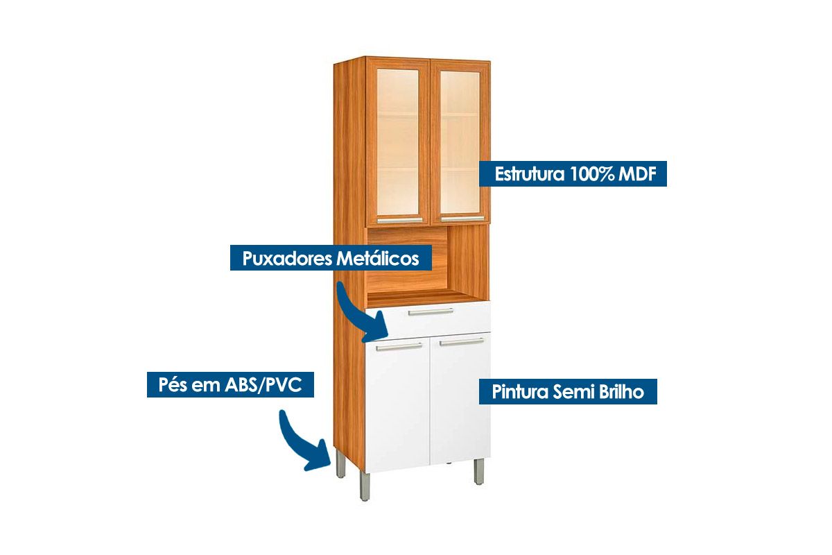 Paneleiro Cozinha Nesher Burguesa c/4 Portas 1Gav 70cm Paneleiro Cozinha Nesher Burguesa c/4 Portas 1Gav 70cm