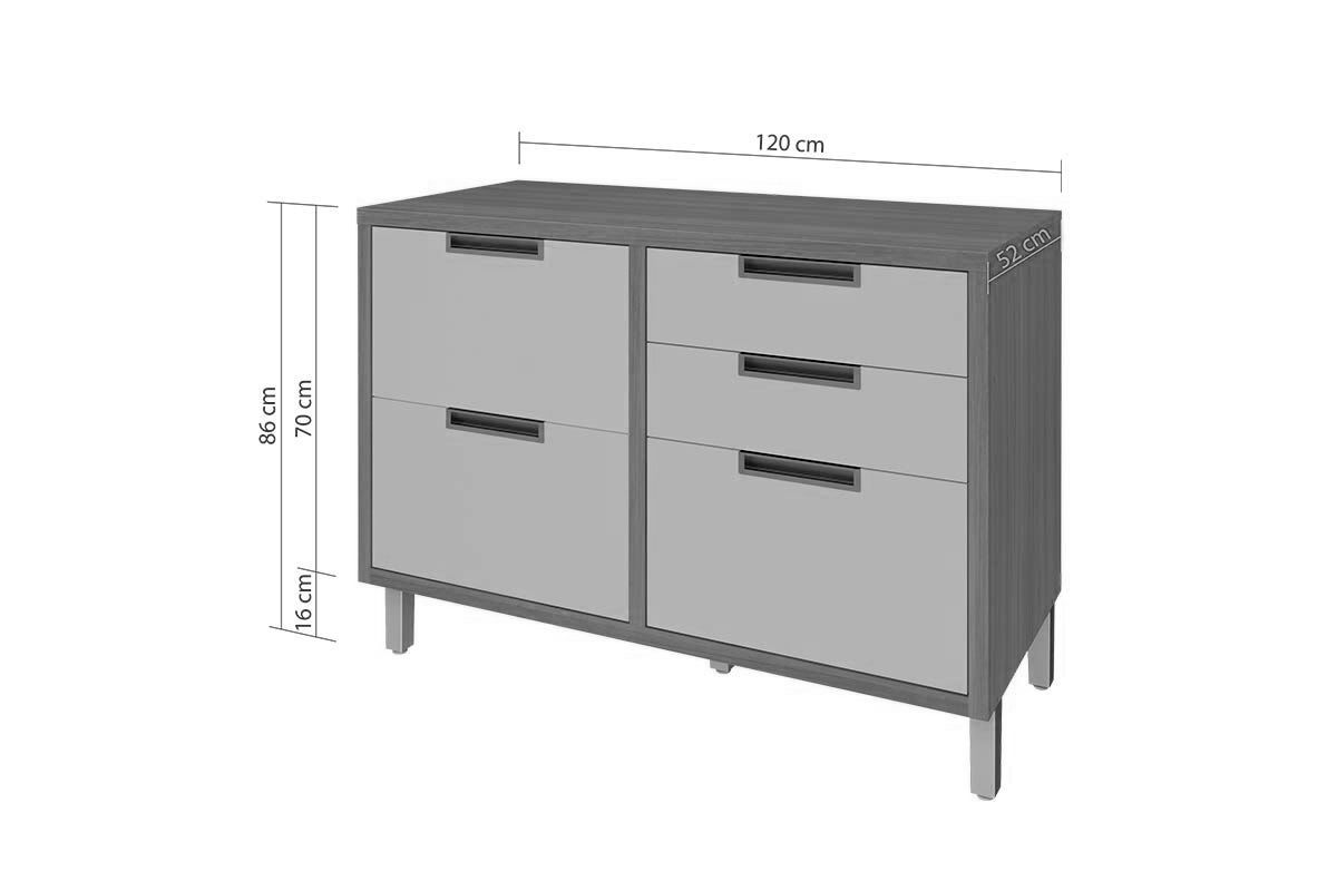 Balcão Cozinha Nesher Imperatriz c/1 Porta 4Gavs 120cm Balcão Cozinha Nesher Imperatriz c/1 Porta 4Gavs 120cm