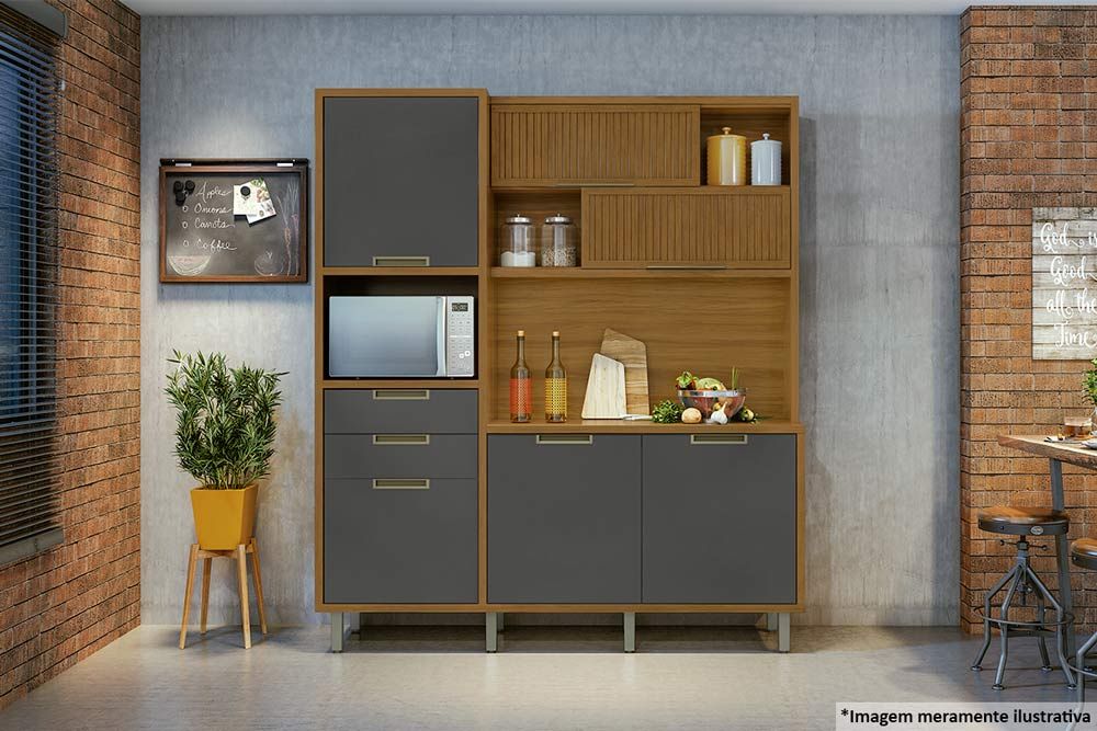 Cozinha Compacta Nesher Loft Imperatriz c/6 Portas 2Gavs 183cm Cozinha Compacta Nesher Loft Imperatriz c/6 Portas 2Gavs 183cm
