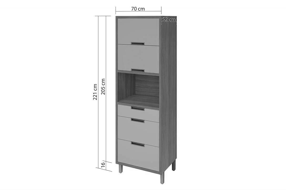 Paneleiro Cozinha Nesher Imperatriz c/2 Portas 3Gavs 70cm