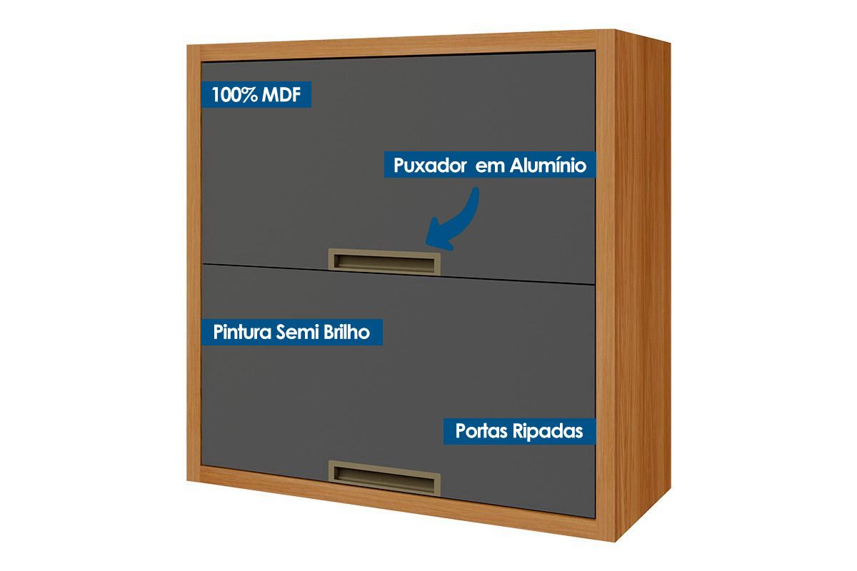 Armário Aéreo Cozinha Nesher Imperatriz c/2 Portas 80cm