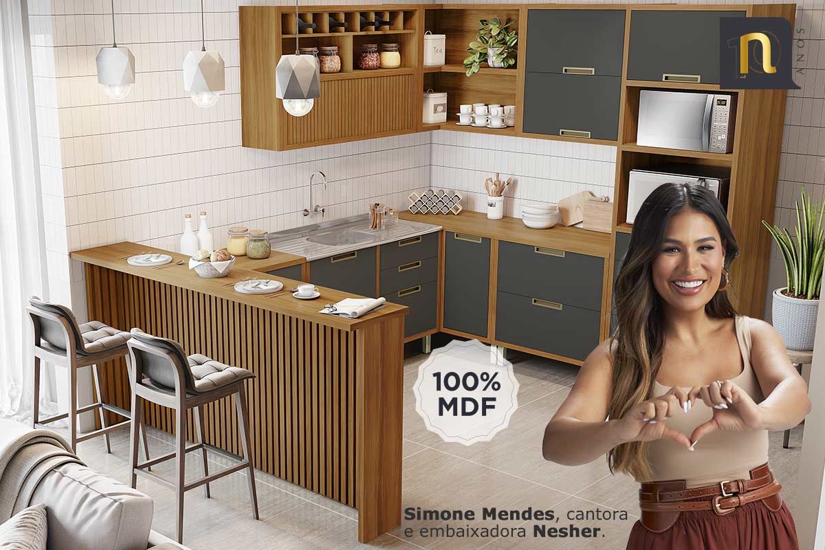 Armário Aéreo Cozinha Nesher Baronesa/Imperatriz c/1 Porta 120cm Armário Aéreo Cozinha Nesher Baronesa/Imperatriz c/1 Porta 120cm