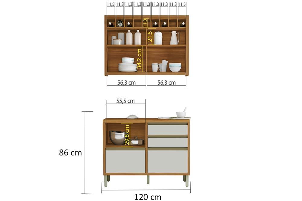 Cozinha Completa Nesher 2 Peças Baronesa C2P22