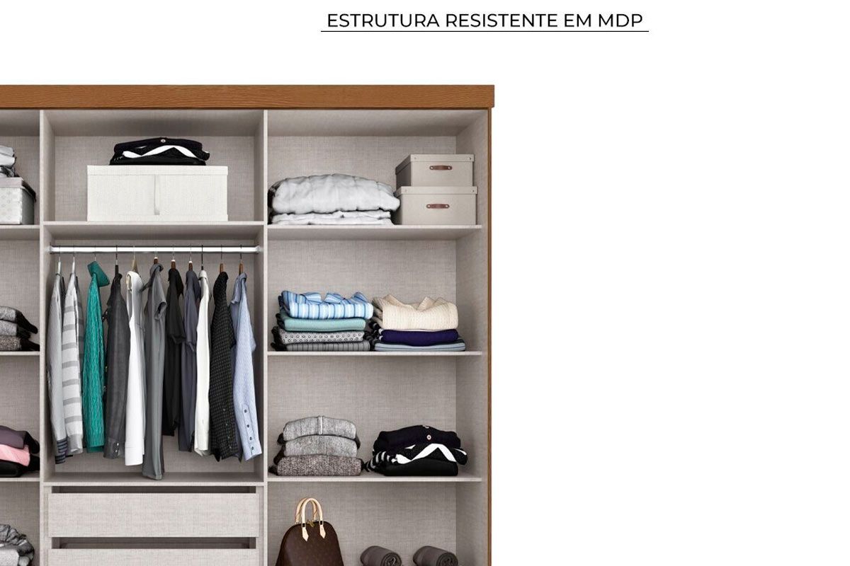 Guarda Roupa Casal 6 Portas (2 c/Espelho) e 2 Gavetas PH1707 Herval Guarda Roupa Casal 6 Portas (2 c/Espelho) e 2 Gavetas PH1707 Herval