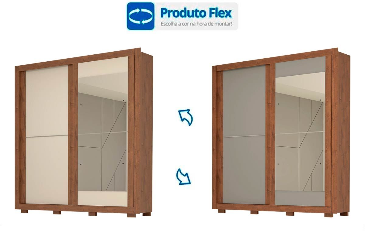 Guarda Roupa Casal 2 Portas de Correr (1 c/Espelho) e 3 Gavetas Nicole ACP Guarda Roupa Casal 2 Portas de Correr (1 c/Espelho) e 3 Gavetas Nicole ACP