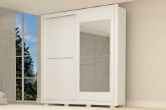 Guarda Roupa Casal 2 Portas de Correr (1 c/Espelho) e 3 Gavetas Nicole ACP