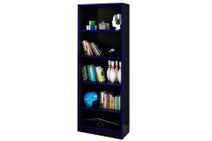 Estante Livreiro de Escritório ME4141 c/4 Prateleiras Tecno Mobili - Preto/Azul