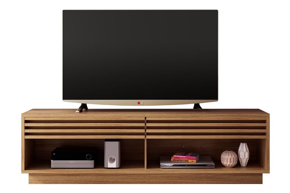 Rack Bancada p/ TV até 65 Pol RA2000 c/2 Gavetas e 2 Nichos 200cm Tecno MobiliAmêndoa Rack Bancada p/ TV até 65 Pol RA2000 c/2 Gavetas e 2 Nichos 200cm Tecno MobiliAmêndoa