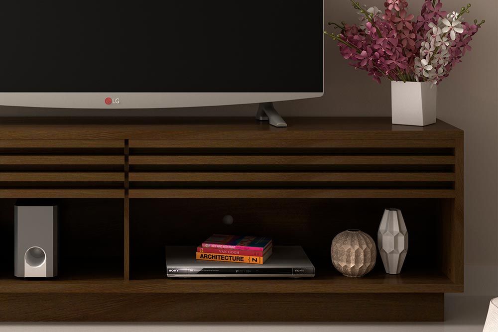 Rack Bancada p/ TV até 65 Pol RA2000 c/2 Gavetas e 2 Nichos 200cm Tecno Mobili Rack Bancada p/ TV até 65 Pol RA2000 c/2 Gavetas e 2 Nichos 200cm Tecno Mobili