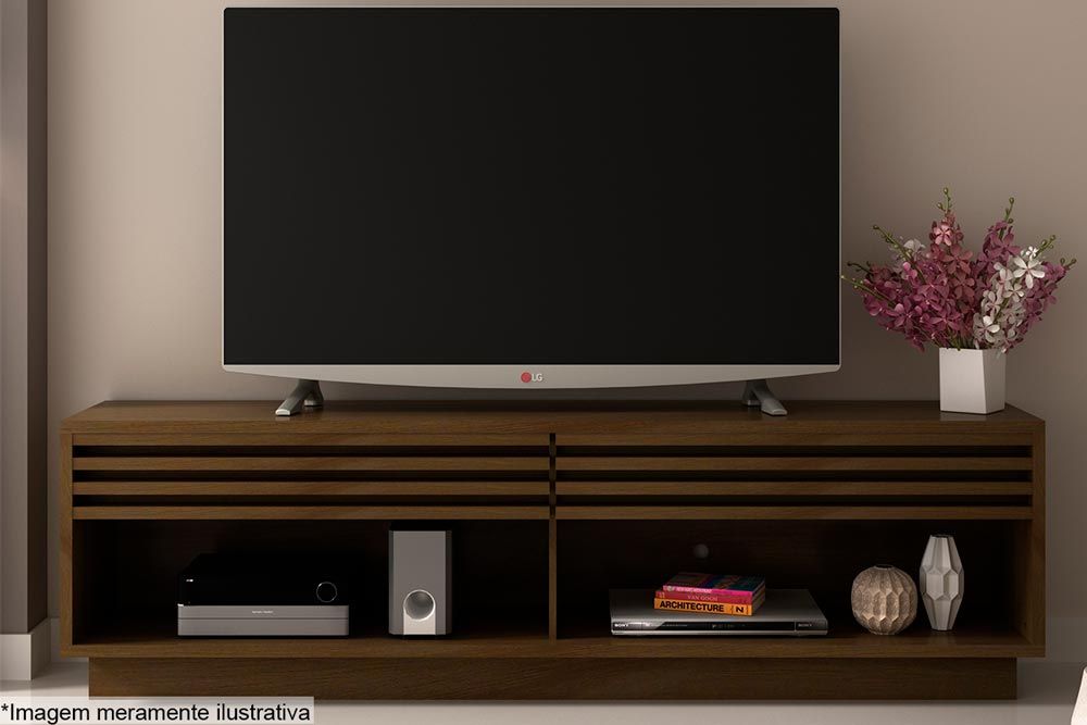 Rack Bancada p/ TV até 65 Pol RA2000 c/2 Gavetas e 2 Nichos 200cm Tecno Mobili Rack Bancada p/ TV até 65 Pol RA2000 c/2 Gavetas e 2 Nichos 200cm Tecno Mobili