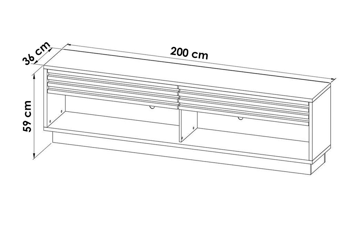 Rack Bancada p/ TV até 65 Pol RA2000 c/2 Gavetas e 2 Nichos 200cm Tecno Mobili Rack Bancada p/ TV até 65 Pol RA2000 c/2 Gavetas e 2 Nichos 200cm Tecno Mobili