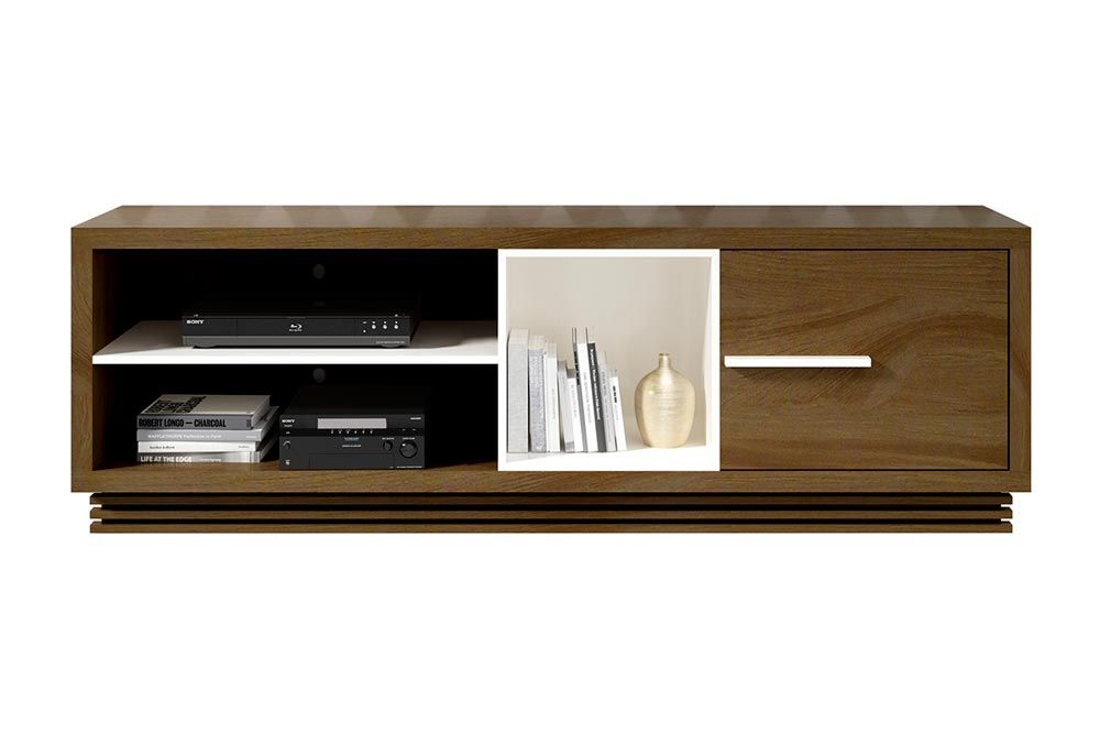 Rack Bancada p/ TV até 65 Pol RA2002 c/1 Porta e 3 Nichos 180cm Tecno Mobili
