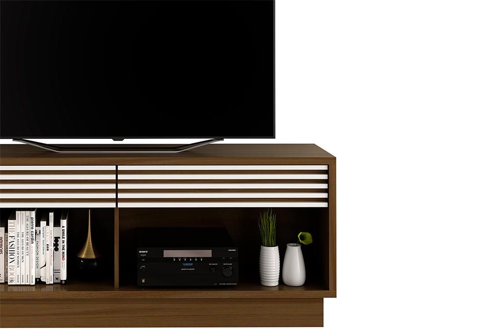 Rack Bancada p/ TV até 42 Pol RA2003 c/2 Gavetas e 2 Nichos 150cm Tecno Mobili