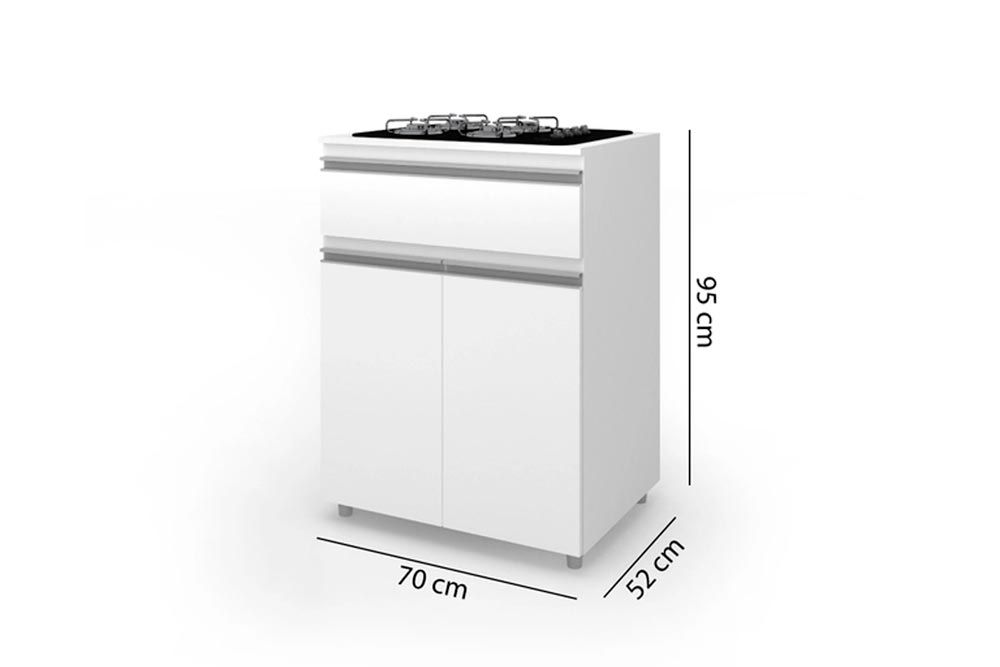 Balcão Cozinha Movelbento ASM 186 p/ Cooktop c/2 Portas e 1 Gaveta 70cm Balcão Cozinha Movelbento ASM 186 p/ Cooktop c/2 Portas e 1 Gaveta 70cm