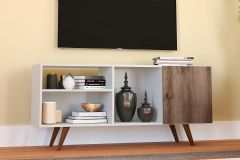 Rack Bancada p/ TV até 47 Pol RT3014 c/1 Porta e 3 Nichos 130cm Movelbento