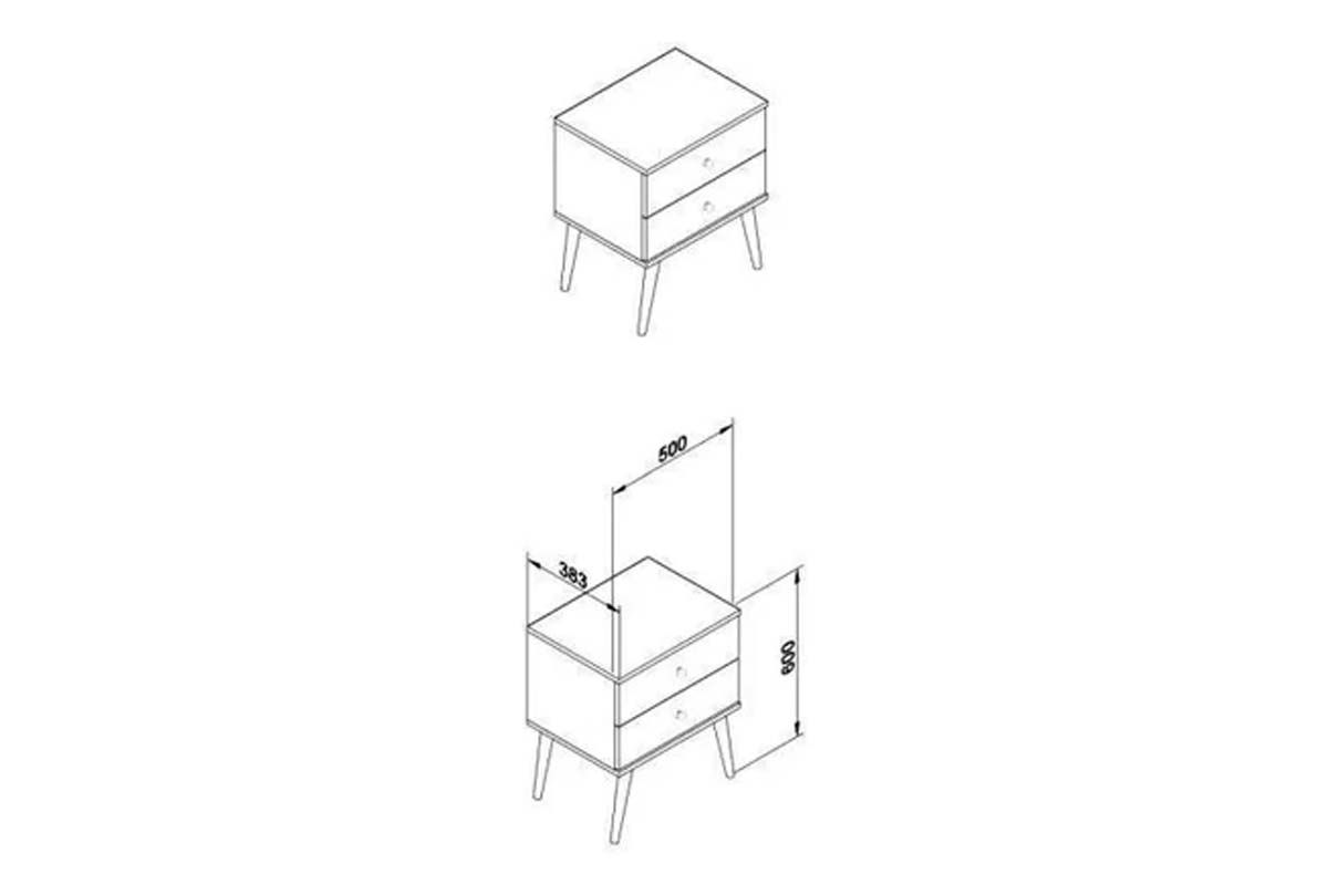 Mesa Cabeceira RT 3032 c/2 Gavetas Movelbento Mesa Cabeceira RT 3032 c/2 Gavetas Movelbento