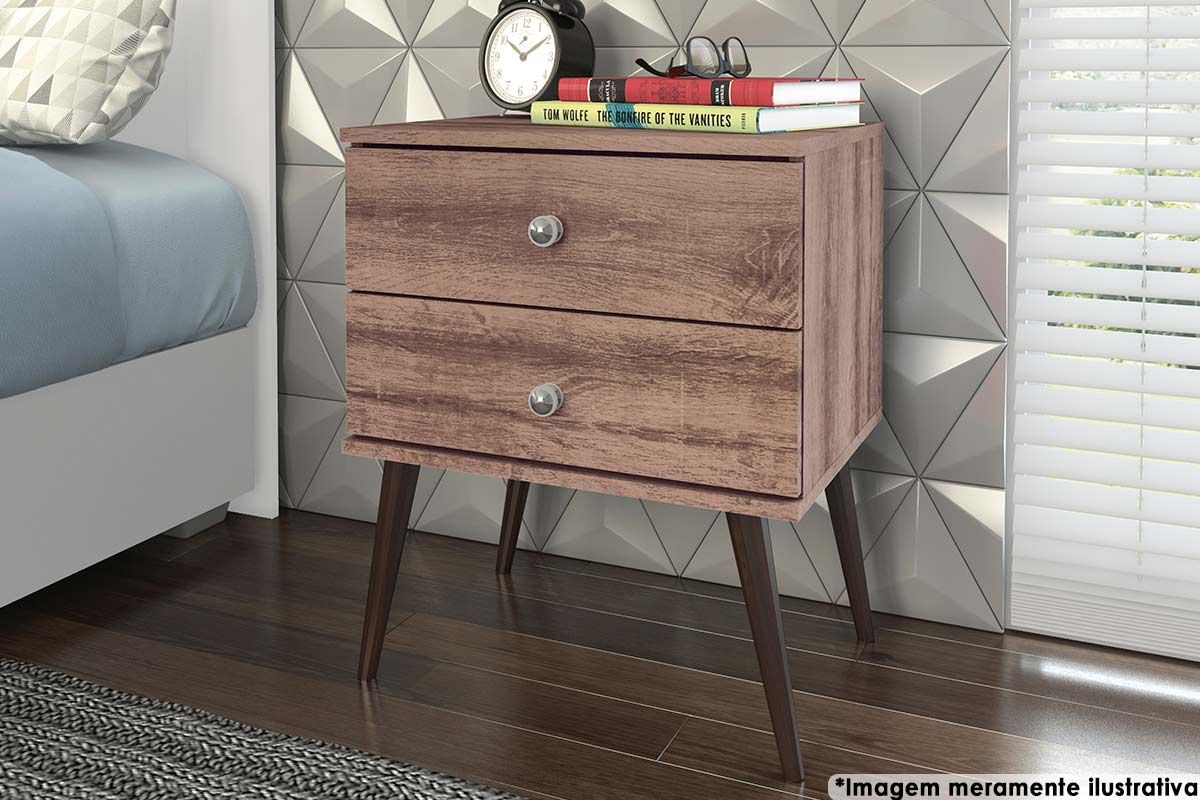 Mesa Cabeceira RT 3032 c/2 Gavetas MovelbentoRustico