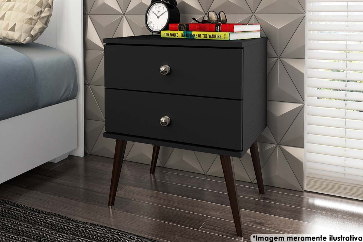 Mesa Cabeceira RT 3032 c/2 Gavetas Movelbento