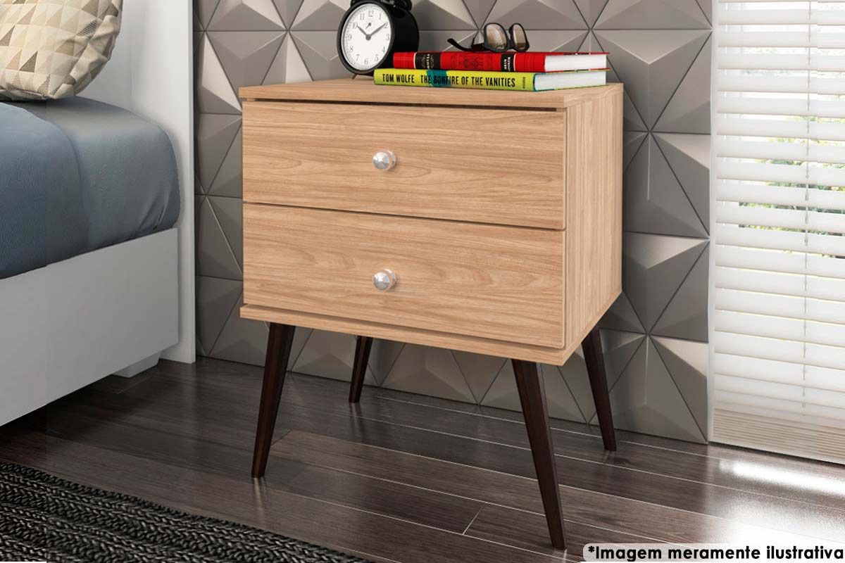 Mesa Cabeceira RT 3032 c/2 Gavetas Movelbento