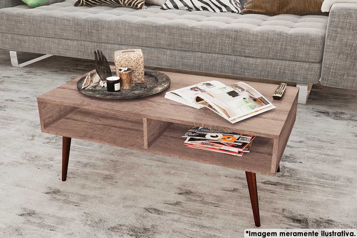 Mesa Centro Sala RT3064 c/2 Nichos MovelbentoRustico