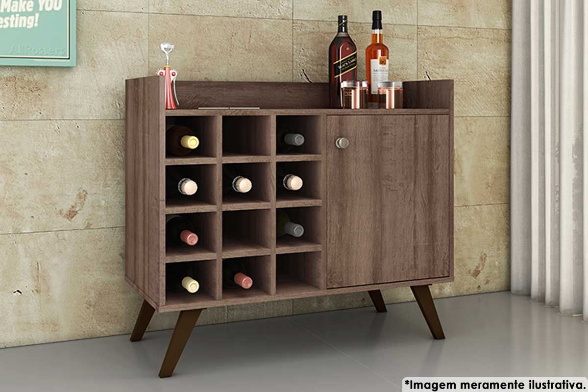 Bar de Sala Jantar RT 3111 c/1 Porta e Adega p/ 12 Garrafas MovelbentoRustico Bar de Sala Jantar RT 3111 c/1 Porta e Adega p/ 12 Garrafas MovelbentoRustico