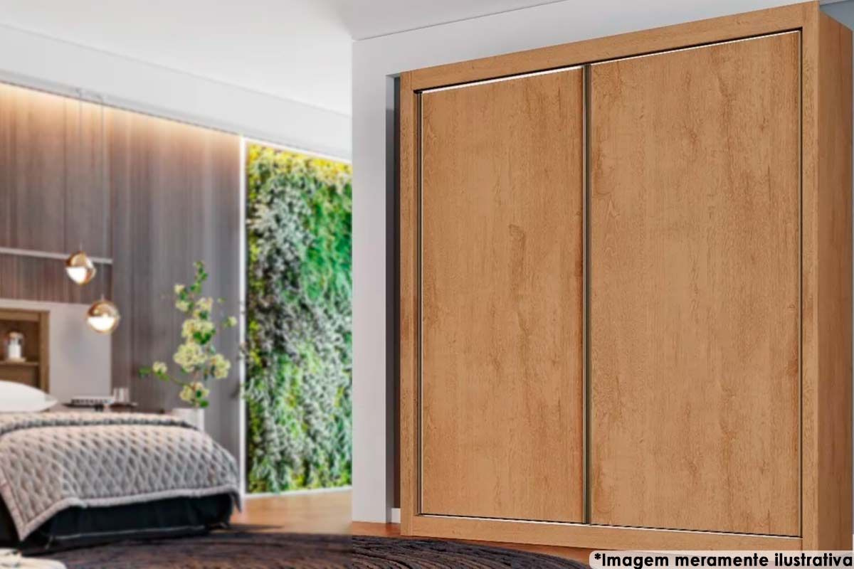 Guarda Roupa Solteiro 2 Portas e 4 Gavetas Zurique EuropaFlex Peroba/Peroba ou Off White