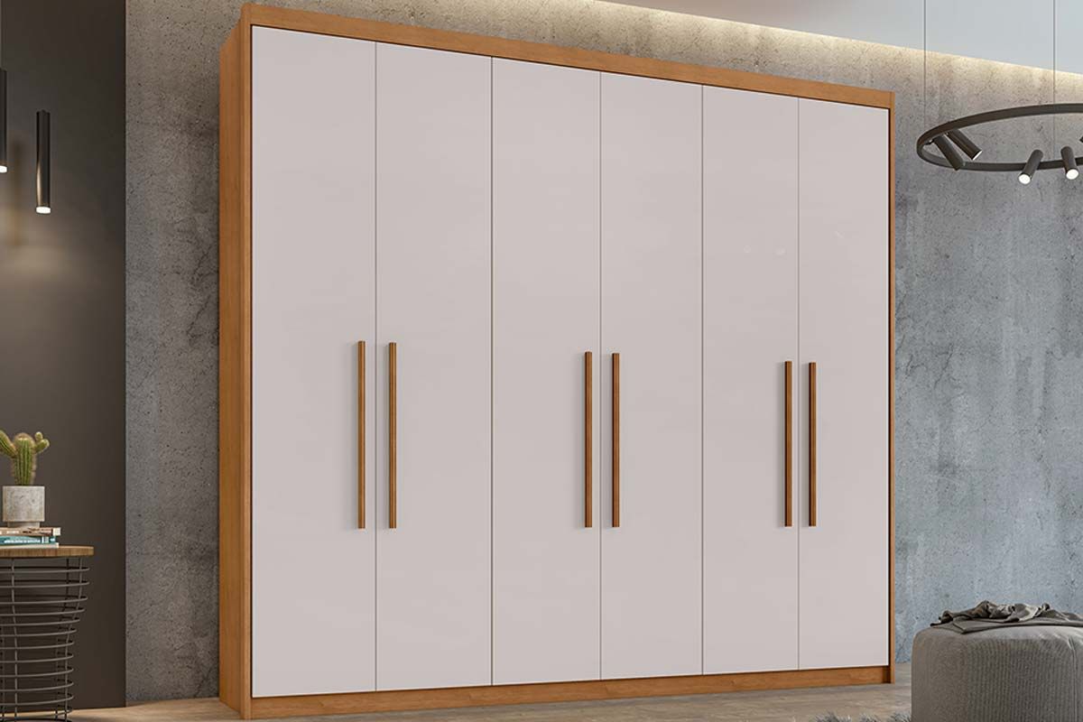 Guarda Roupa Casal 6 Portas e 5 Gavetas Áries Lopas