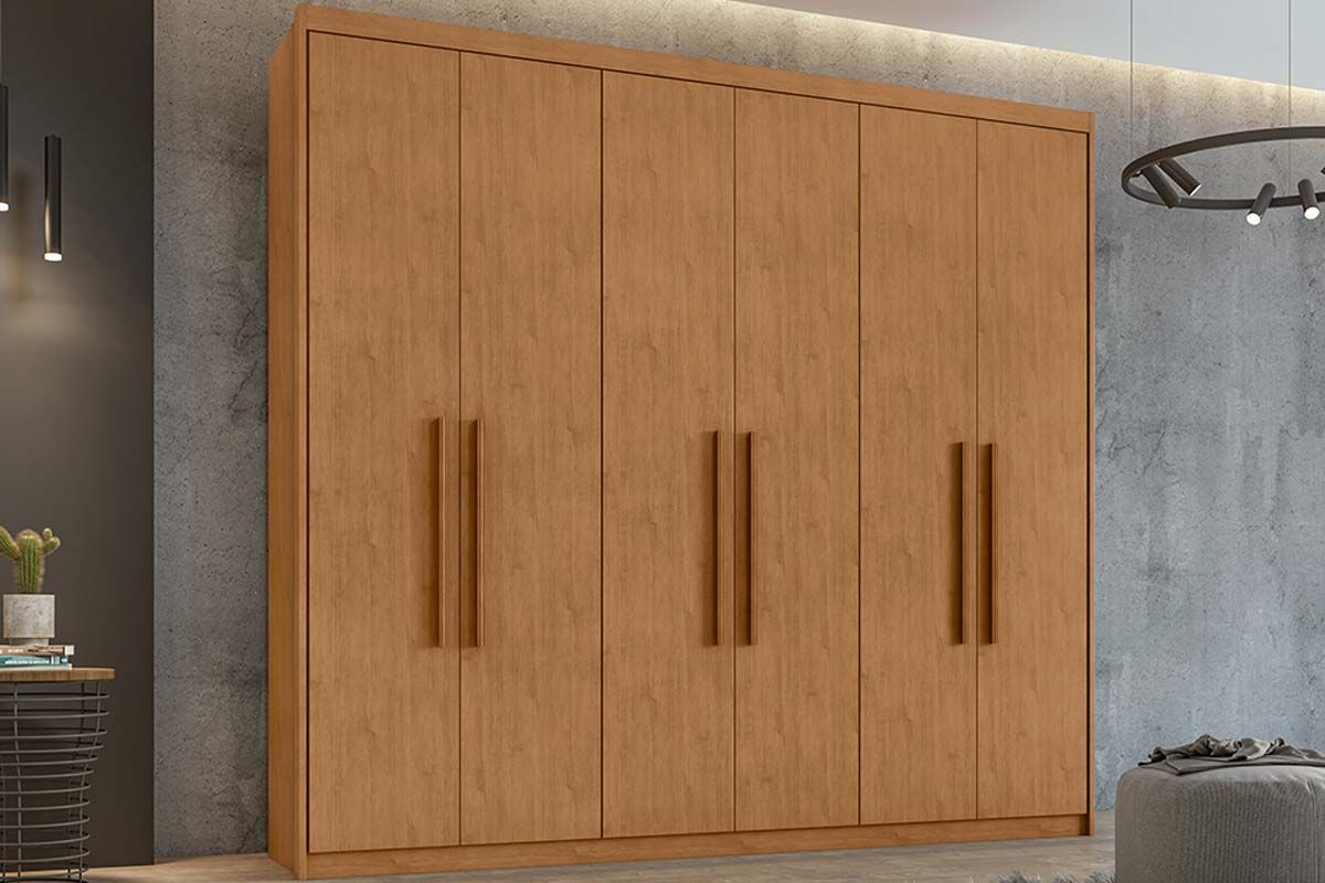 Guarda Roupa Casal 6 Portas e 5 Gavetas Áries LopasAmêndoa