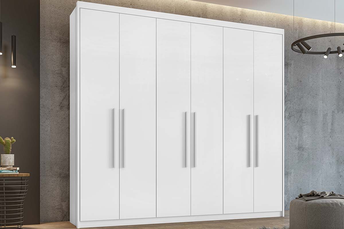 Guarda Roupa Casal 6 Portas e 5 Gavetas Áries Lopas