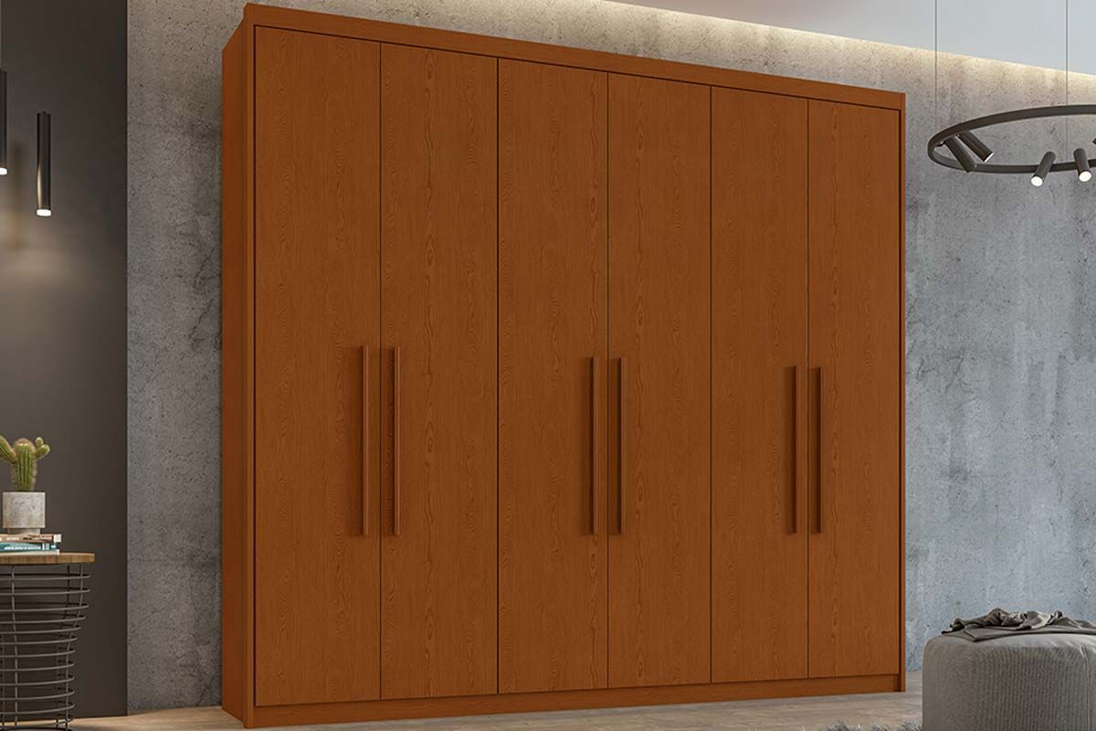 Guarda Roupa Casal 6 Portas e 5 Gavetas Áries Lopas